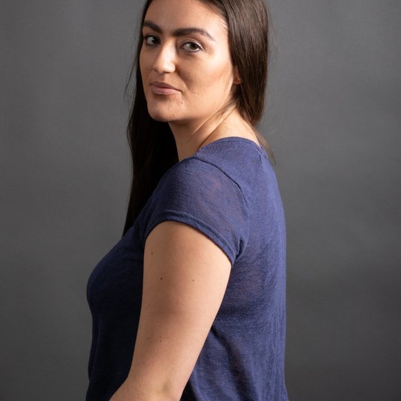 Blue V Neck Tee - Picture 9 of 9